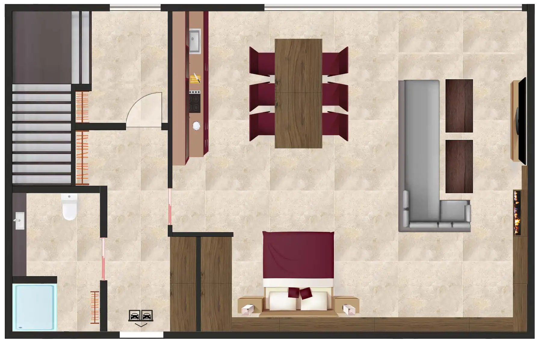 Grundriss Azur Panorama Appartement untere Etage